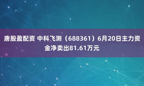 唐股盈配资 中科飞测（688361）6月20日主力资金净卖出81.61万元